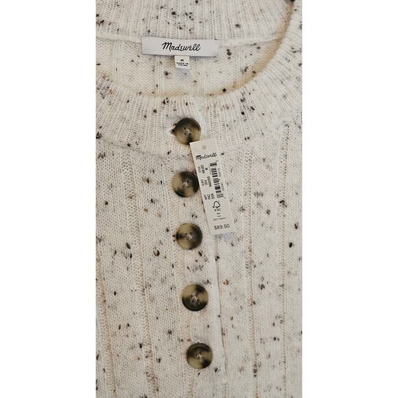 NWT Madewell Donegal Bowden Henley Sweater – Size M – Donegal Snow - Picture 4 of 5